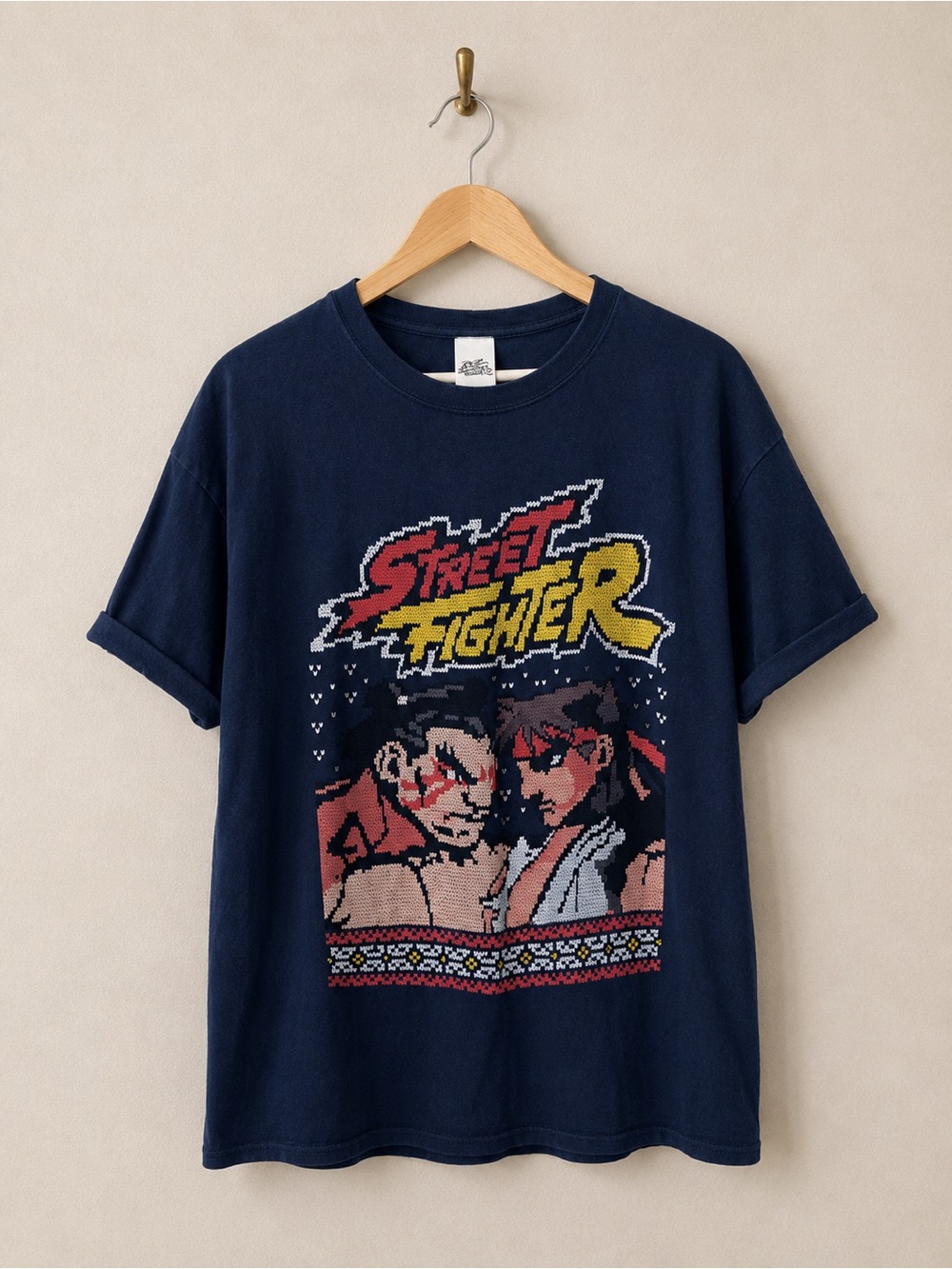 Street Fighter Graphic T-Shirt Men’s 3XL Navy Blue Capcom Freeze Video Game Tee